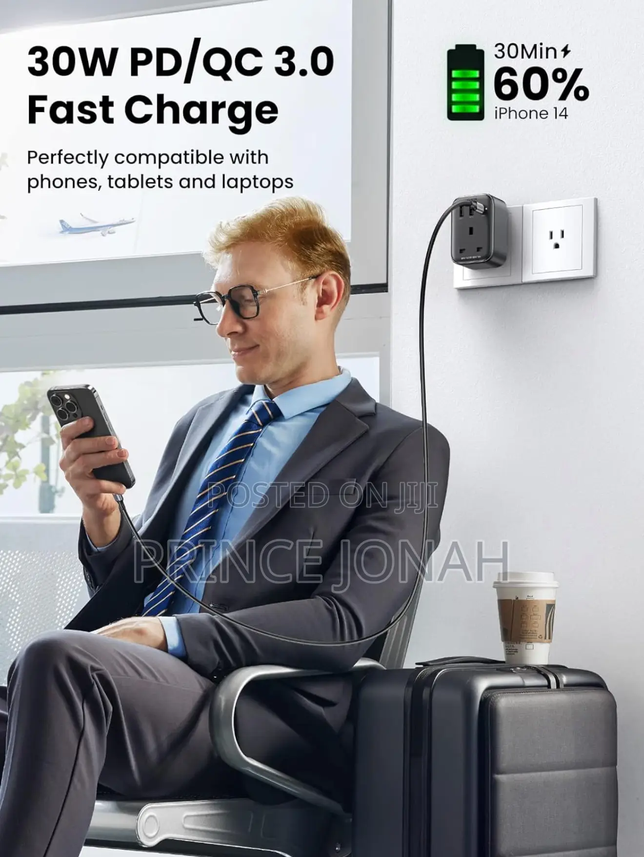 Ugreen Travel Adapter - Usa to Uk With 2 Usb and Type C