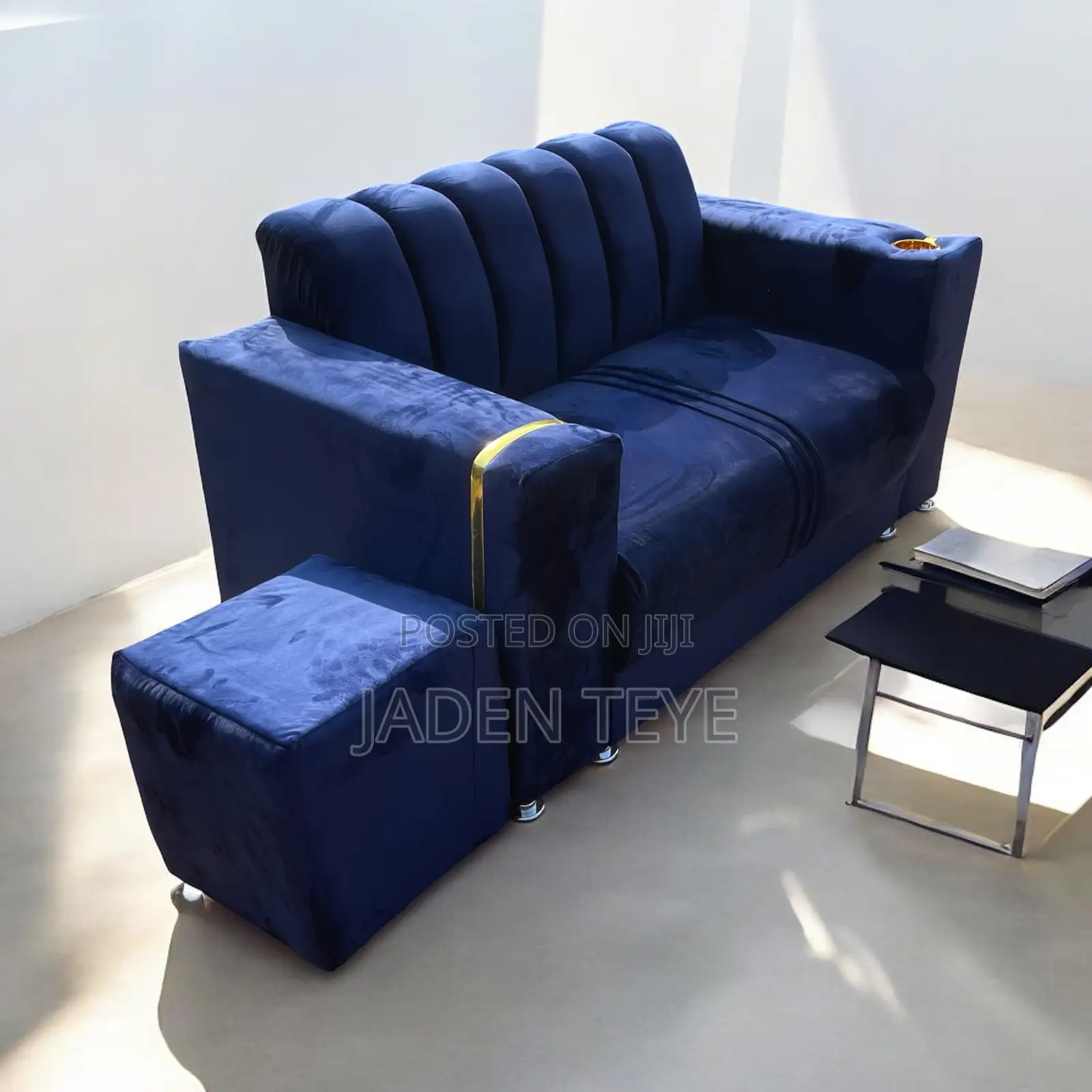 Blu Black Fabric for 2 in One Sofa