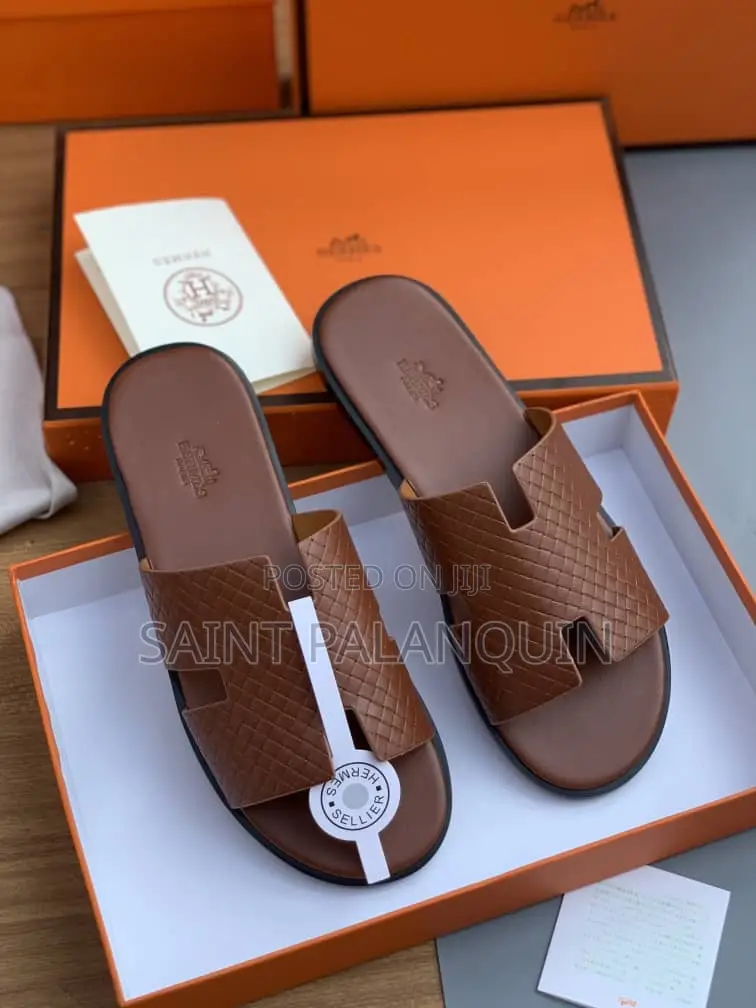 Original Brown Leather Slippers