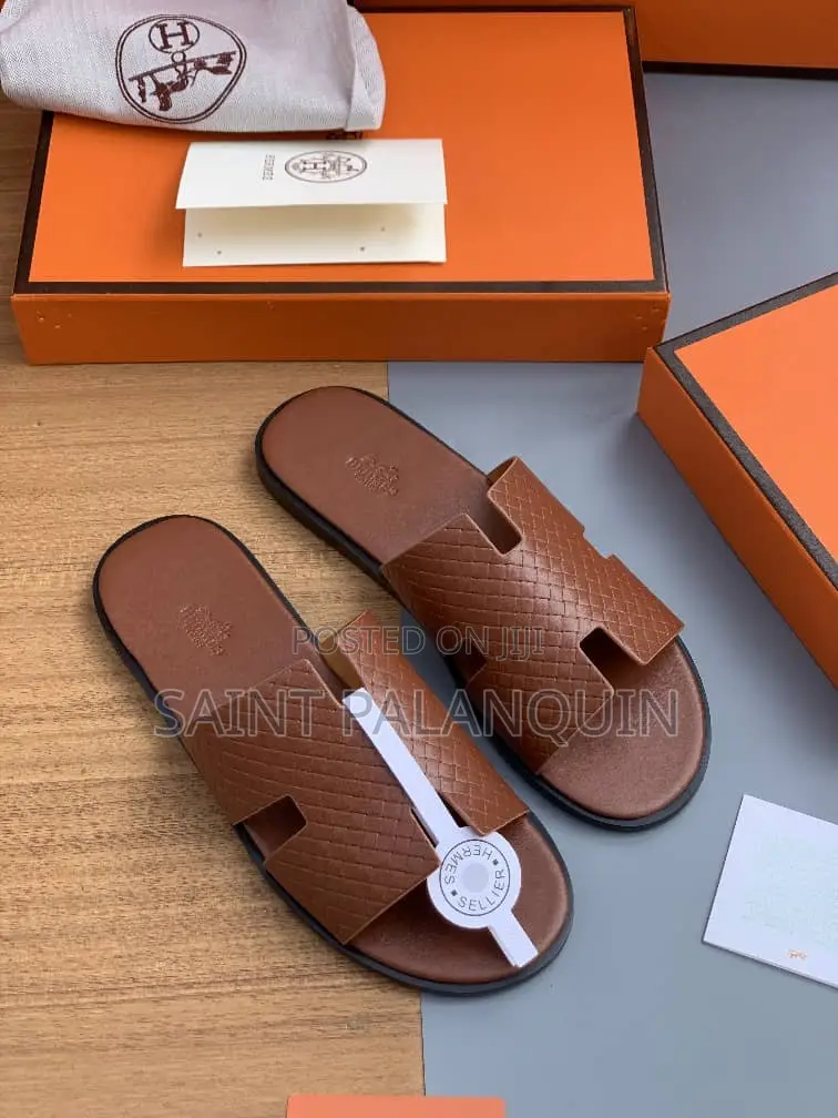 Original Brown Leather Slippers