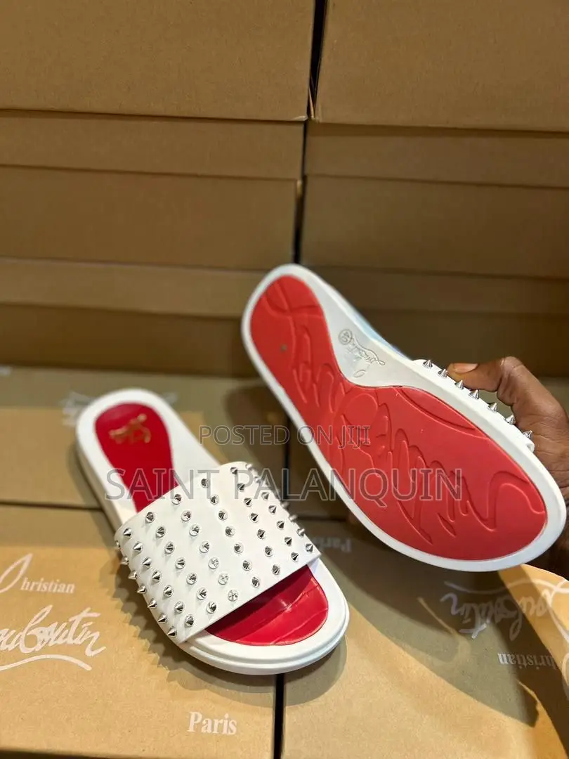 White Louboutin Slippers