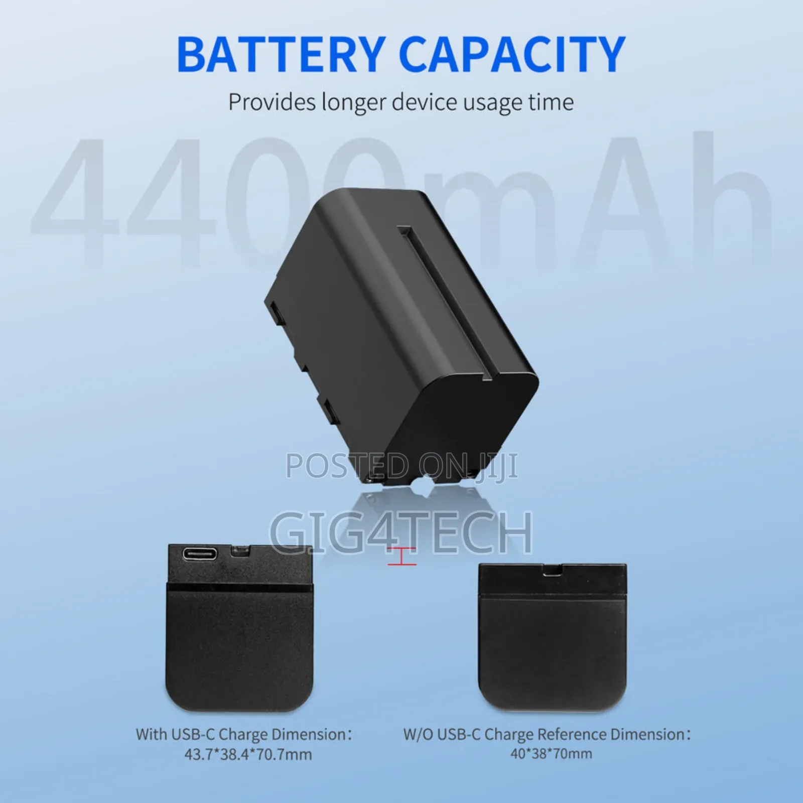 Feeworld Np-F750 4400mah Li-Ion Battery Usb-C Charging