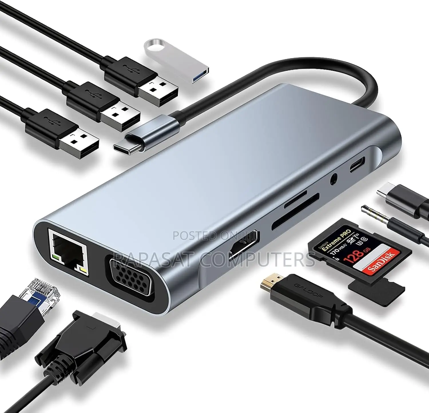 Type-C to 11-in-1 Hub Docking Station
