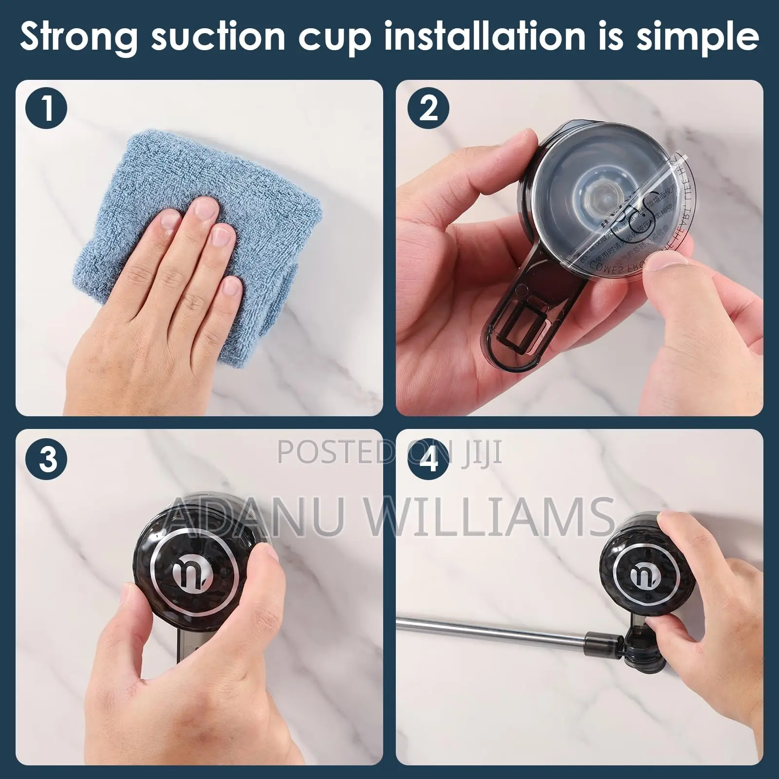 Rotatable And Extendable Towel Rack With Suction Cup Hooks