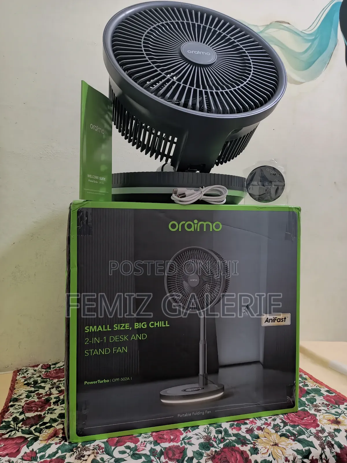 Oraimo Power Turbo 4000mah Portable Folding Fan