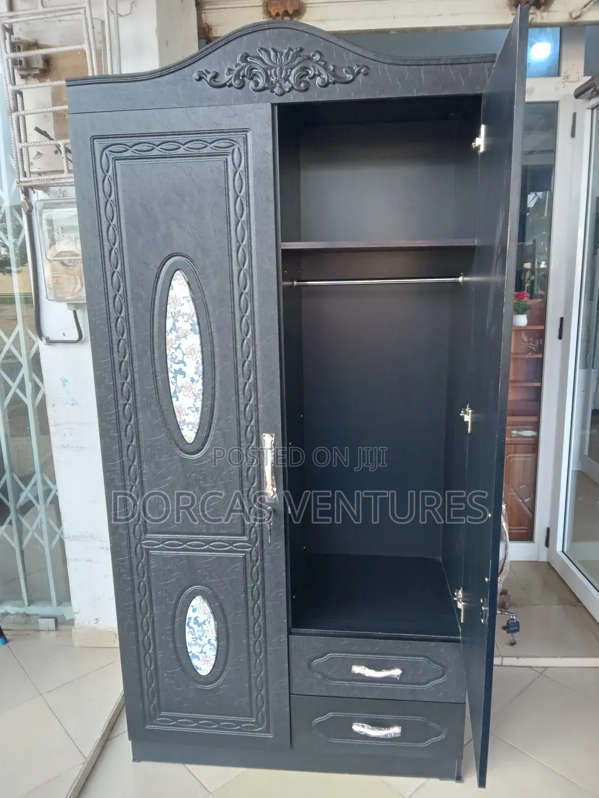 Hang Rail Double Door Armoire