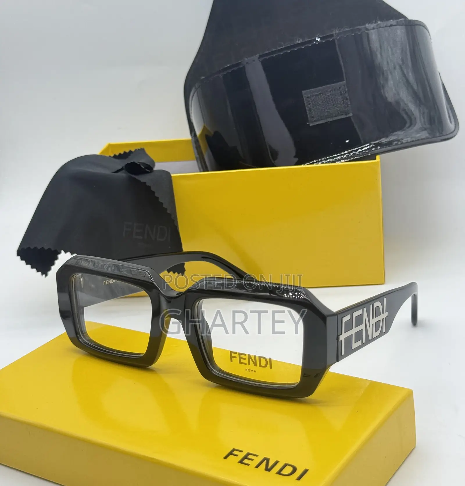Fendi Luxury Square Frame Glasses Available in Plain Dark