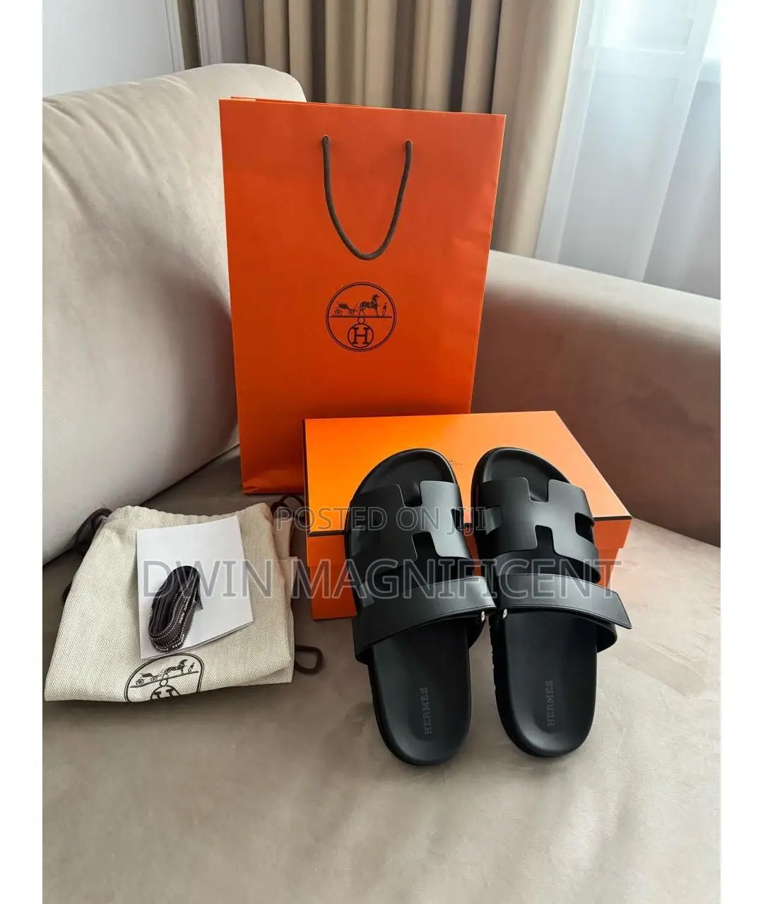 Hermès Grey H Slide Sandals – Effortless Luxury