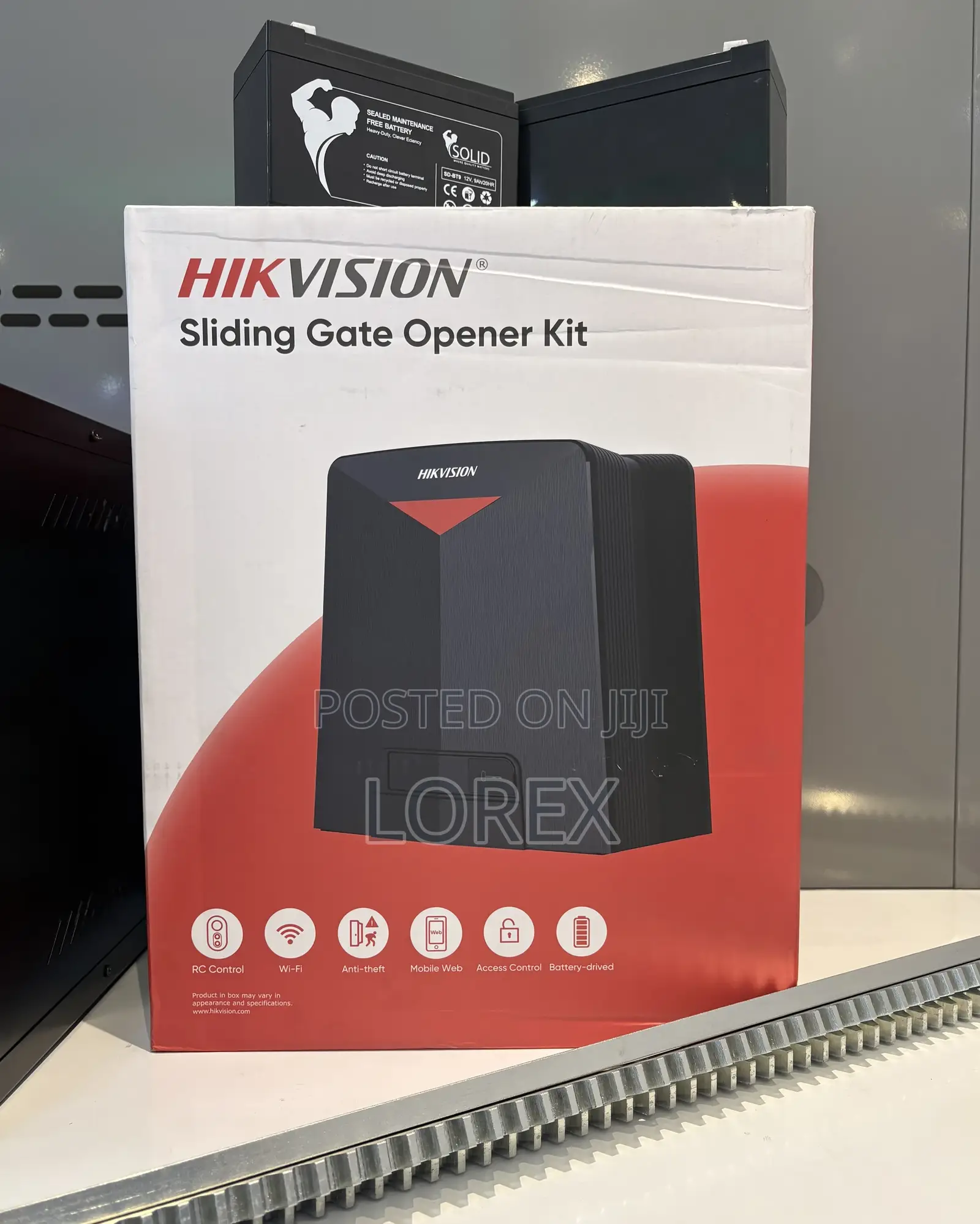 Hikvision Wifi Gate Motor 600kg 2batteries and 4 Meters Rack