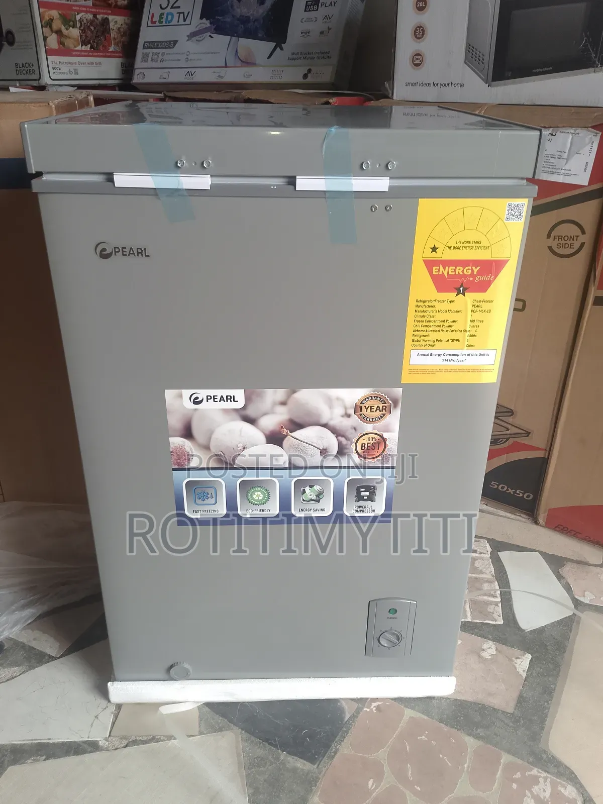Outside Condensor With Basket Light Pearl Chest Freezer 100l