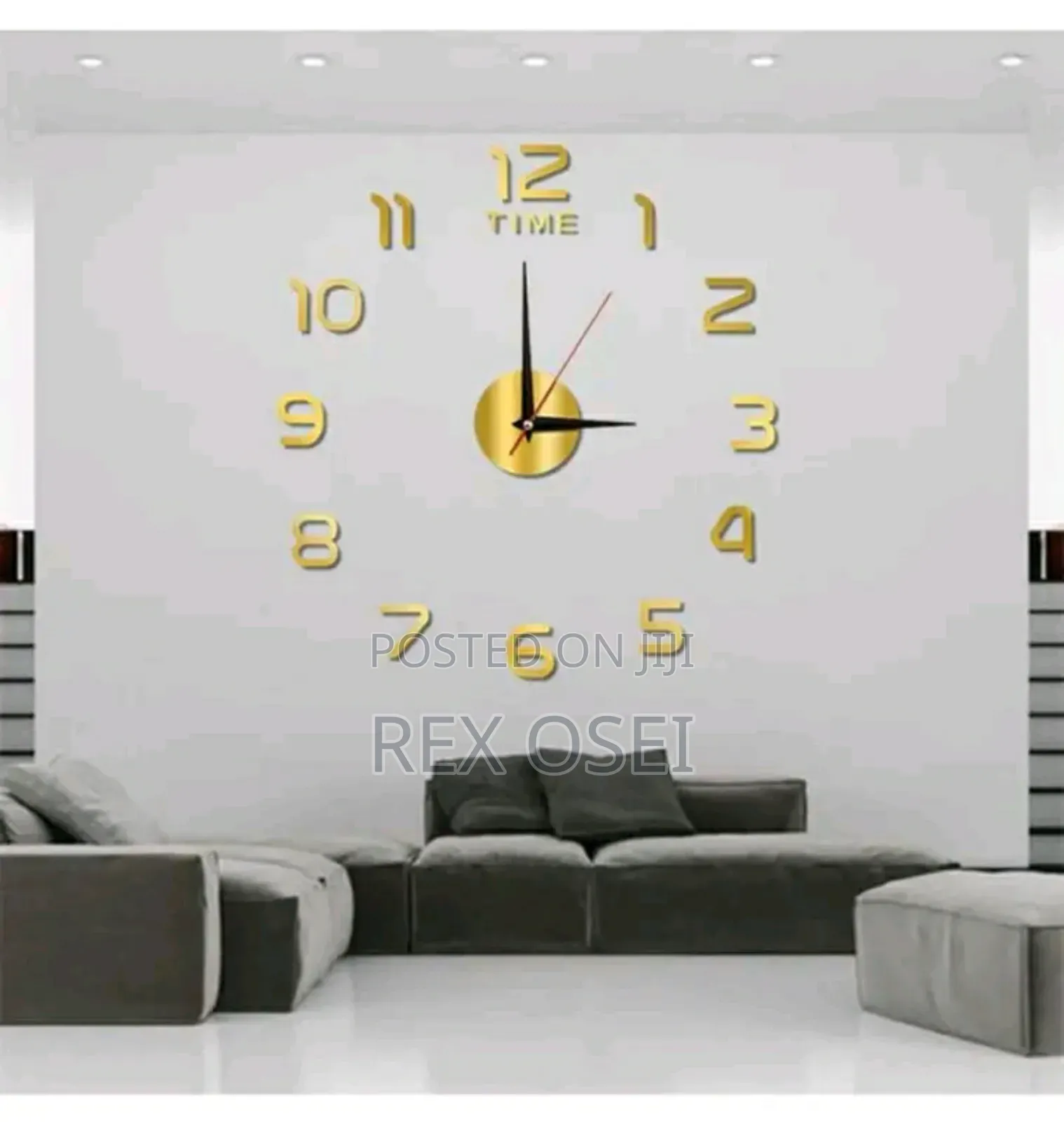 3d Wall Clock Gold
