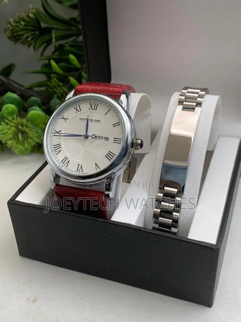 Montblanc Men Leather Watch Set