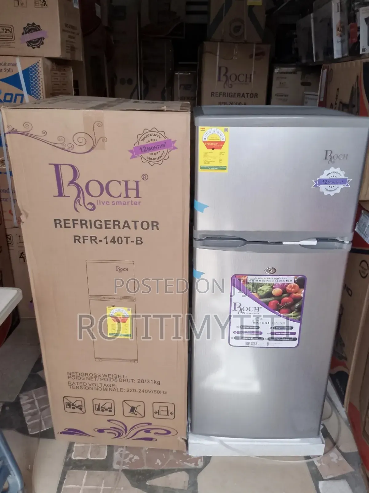 Quality Made Roch Refrigerator Top Freezer 117 Liters