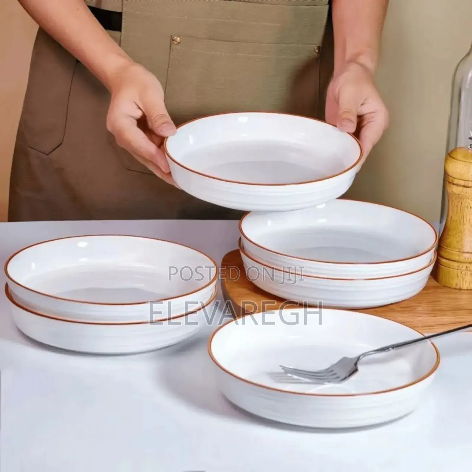Ceramic Shallow Bowls (6 Pieces Set)