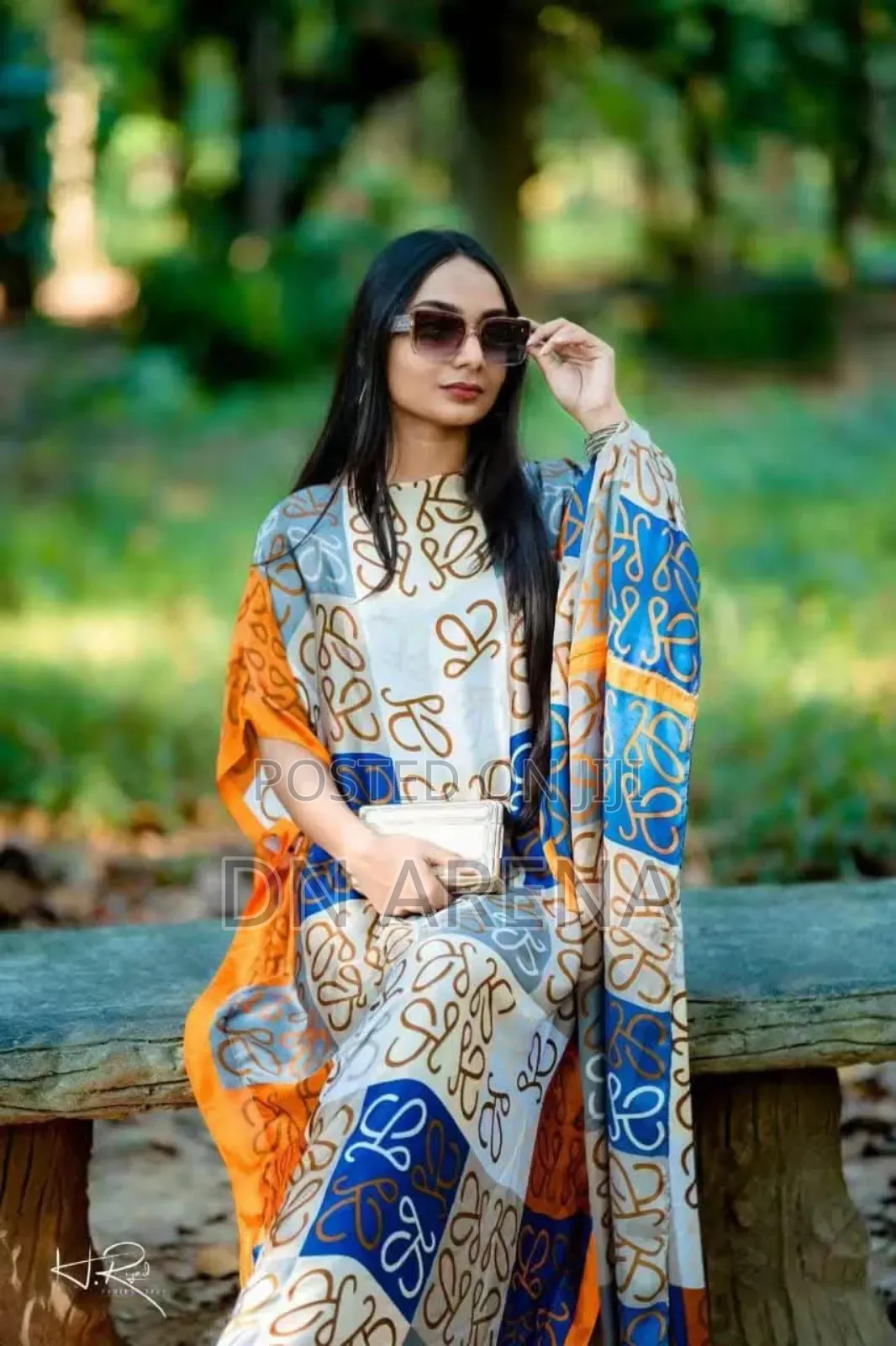 Women 2pcs Set Abstract Wear Maxi Dress