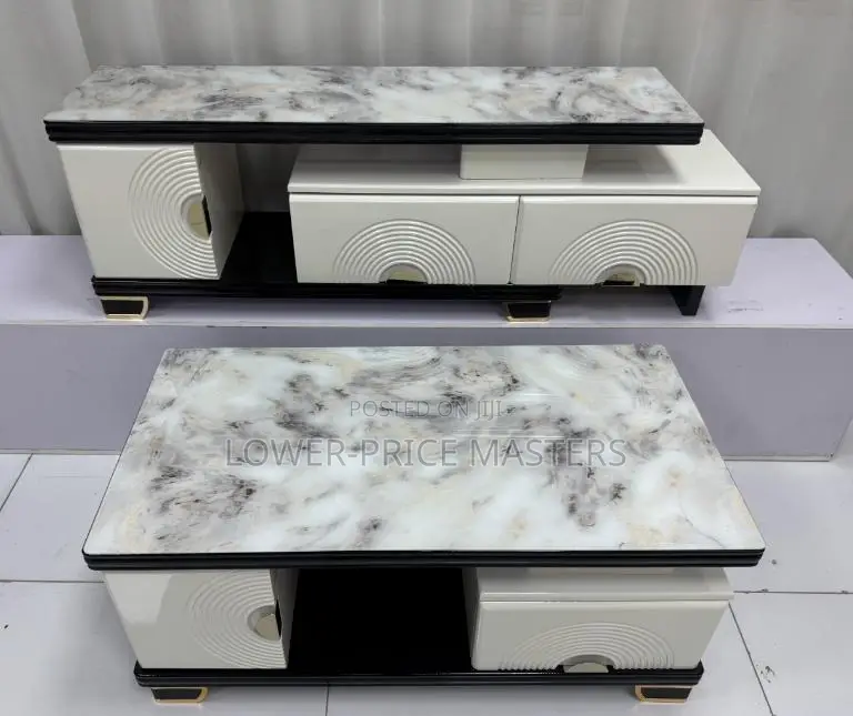 Elegant Marble Tv Stand and Center Table