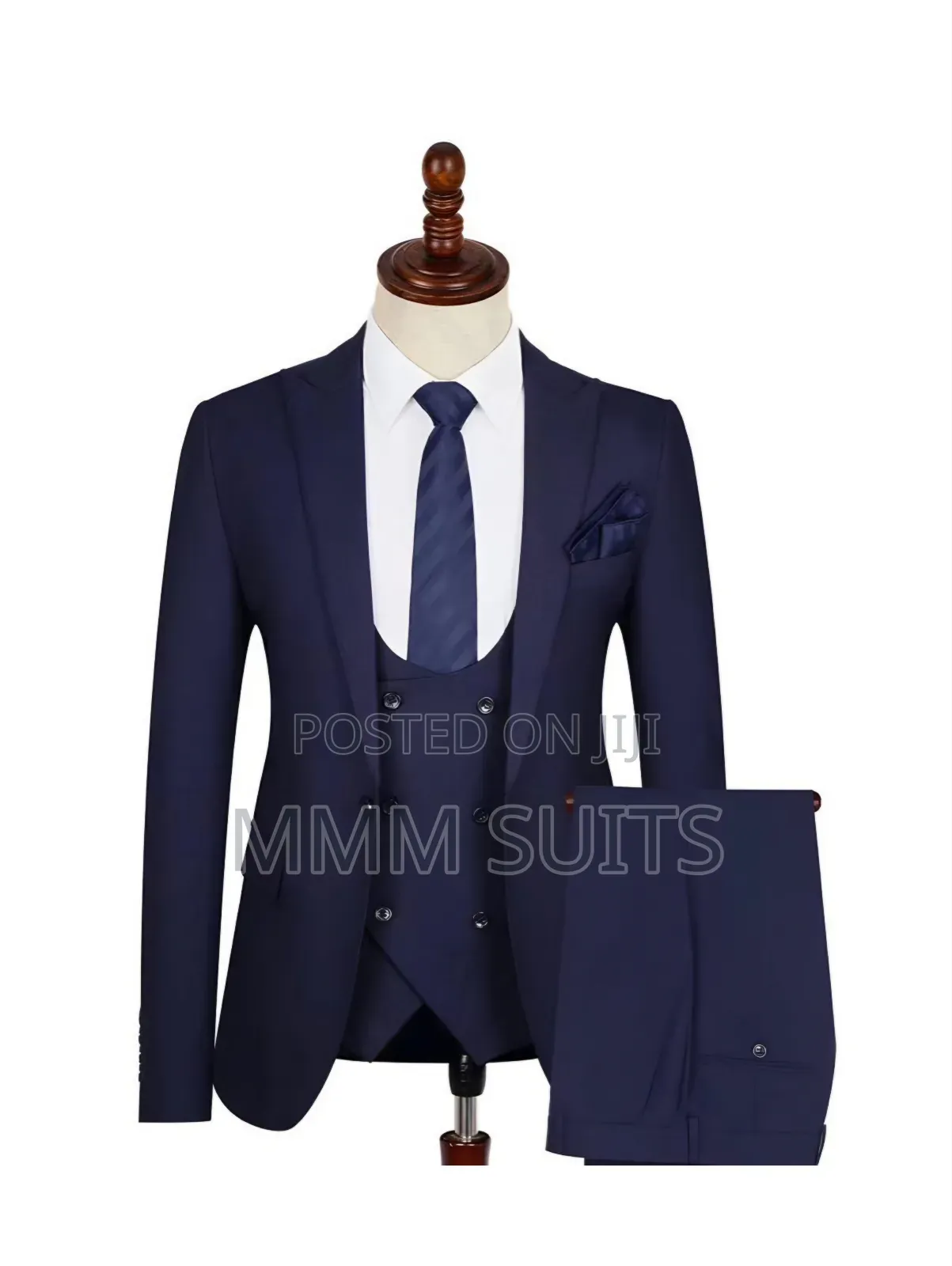 Quality Turkish 3-piece Men Official Suit In Blue-black