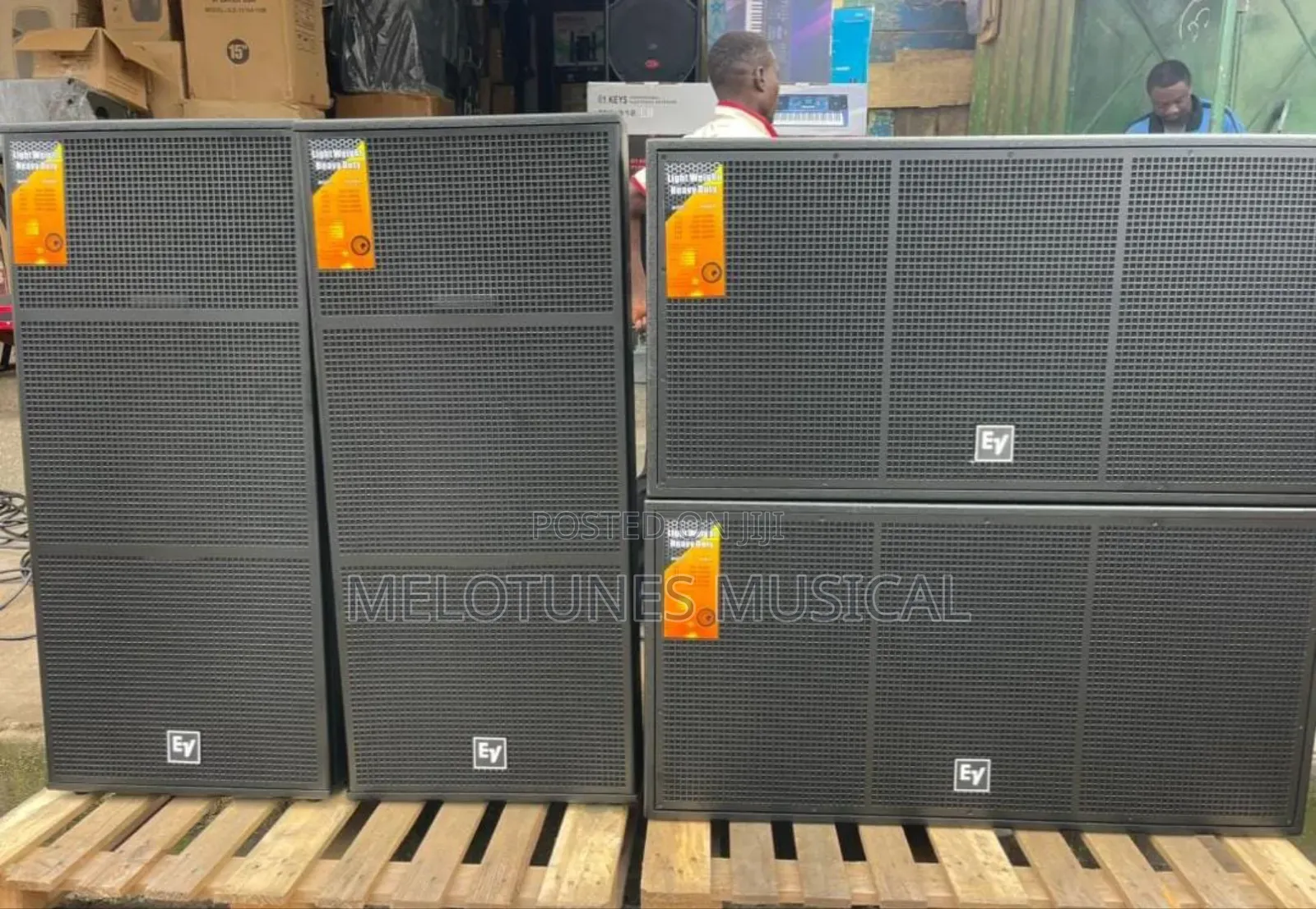 Electro-Voice (Ev) Full Speaker Setup With Amplifiers