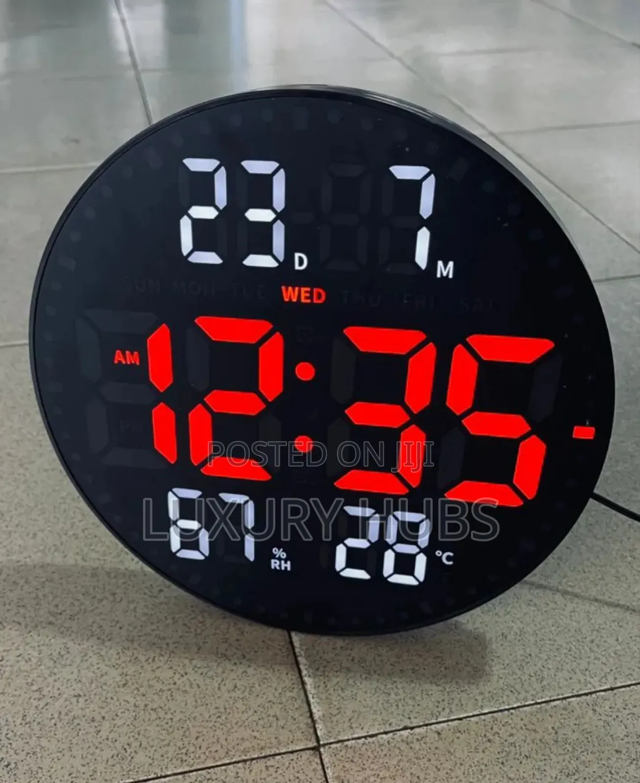 Large Round Digital Wall Clock