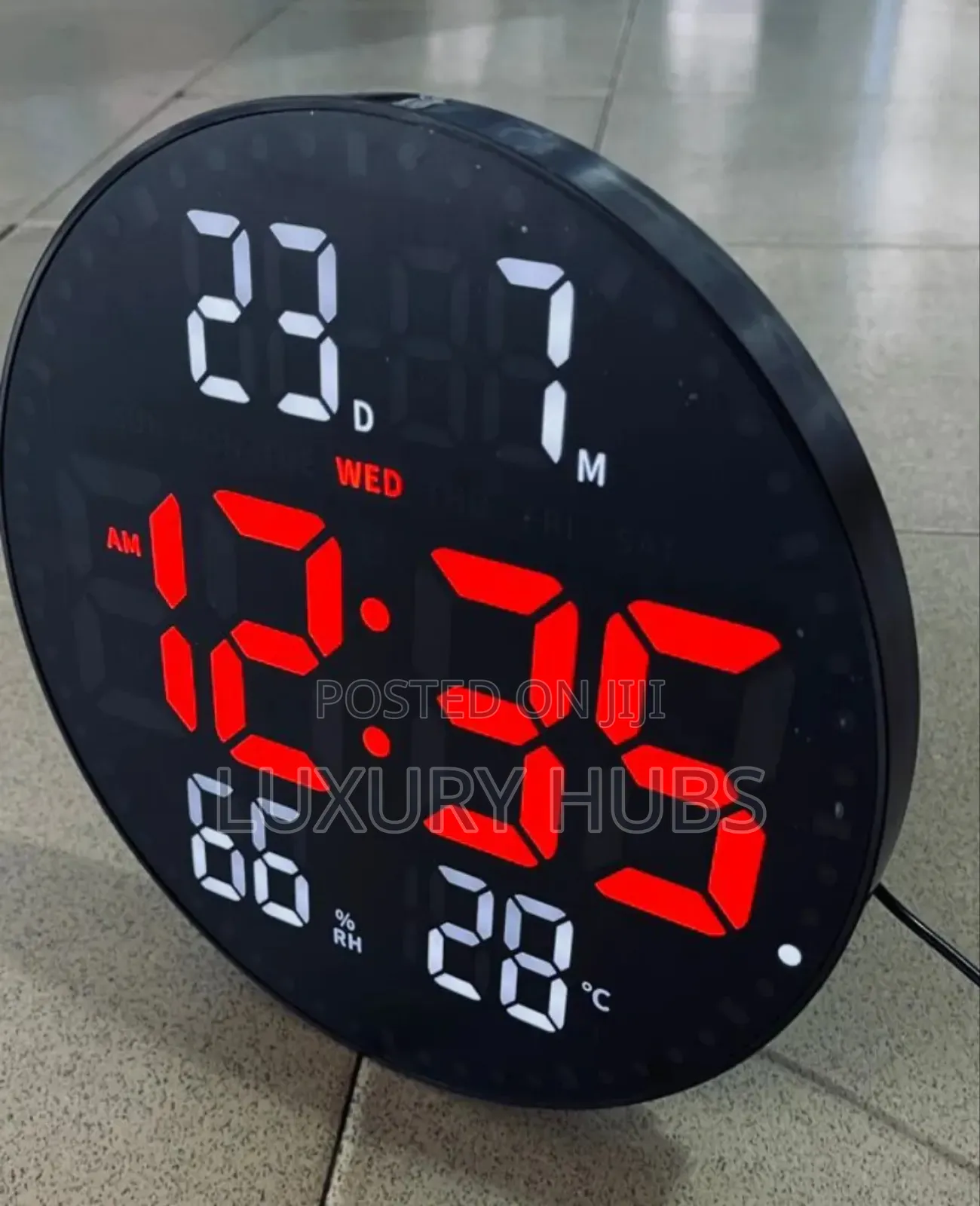 Large Round Digital Wall Clock