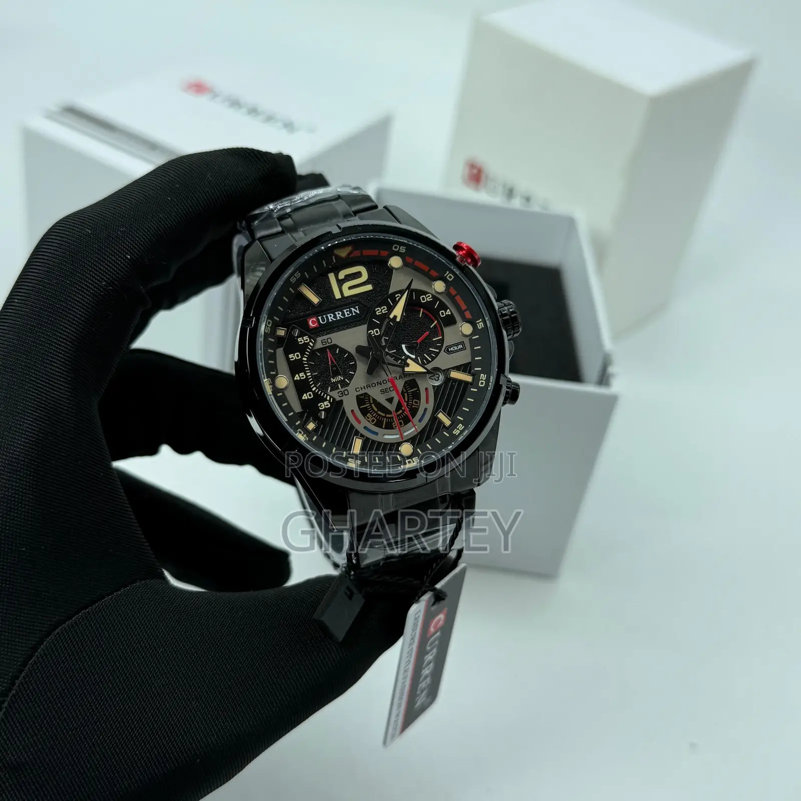 Curren Bold Chronograph Dual Time Watch for Men
