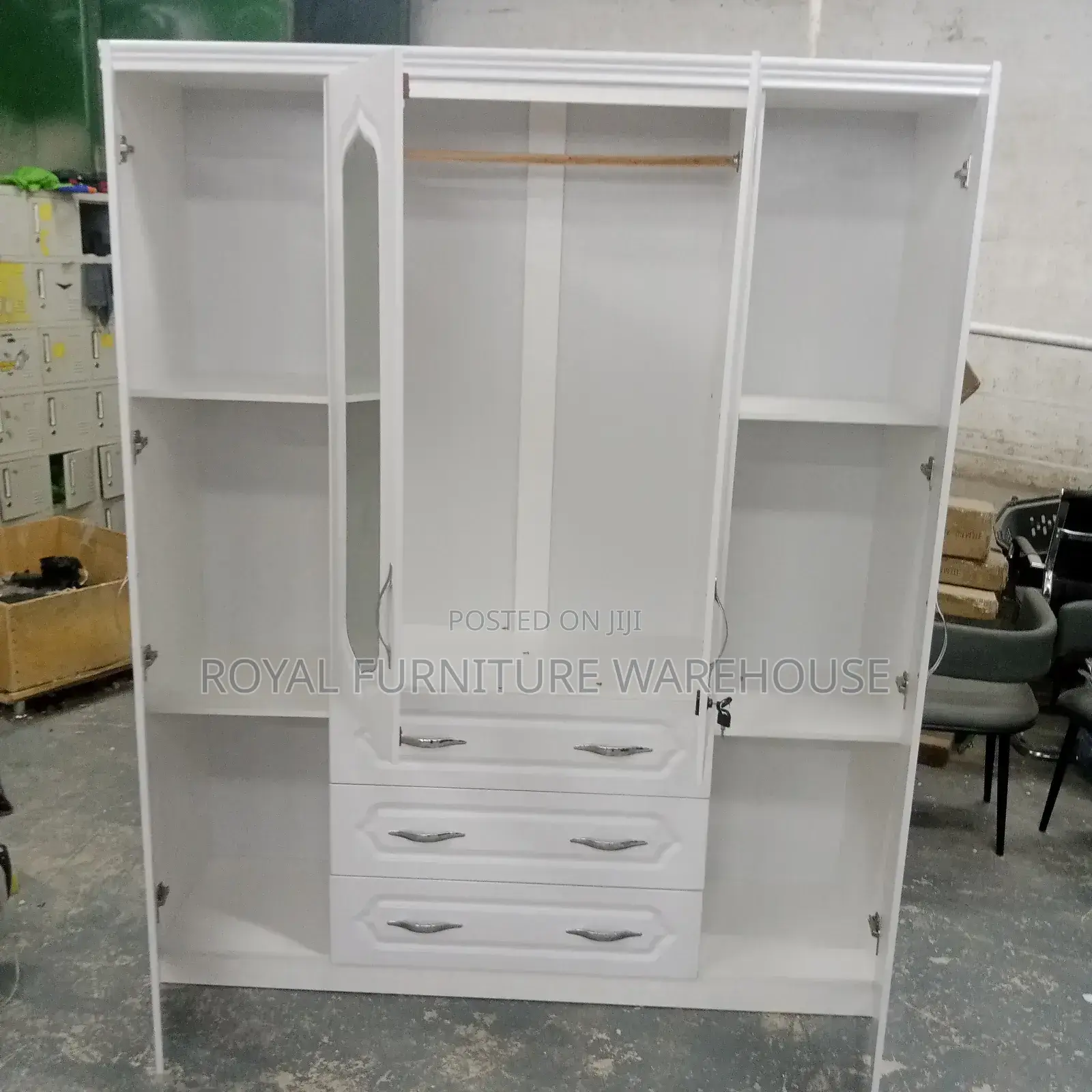 Foreign 4-Doors Wooden Wardrobe