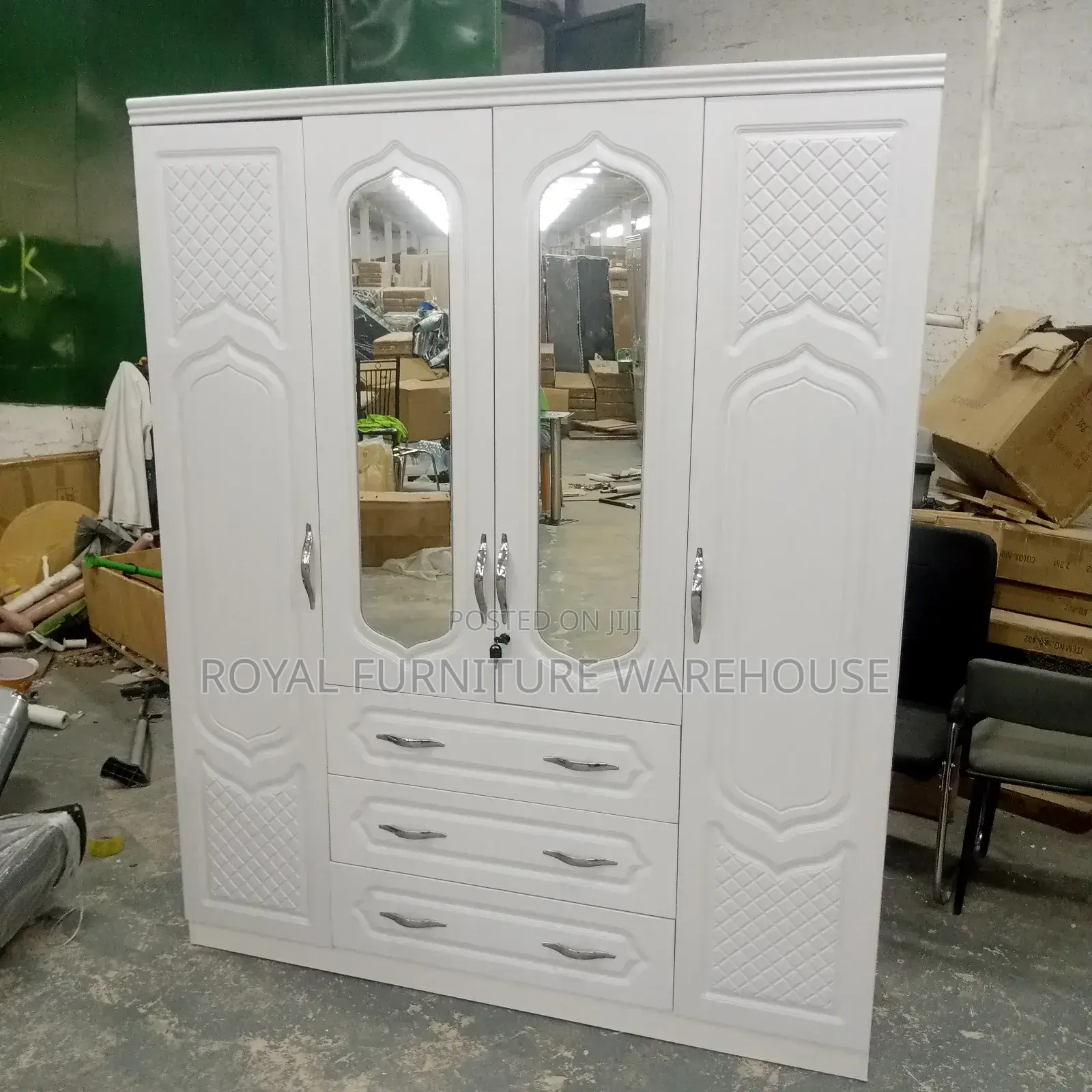 Foreign 4-Doors Wooden Wardrobe
