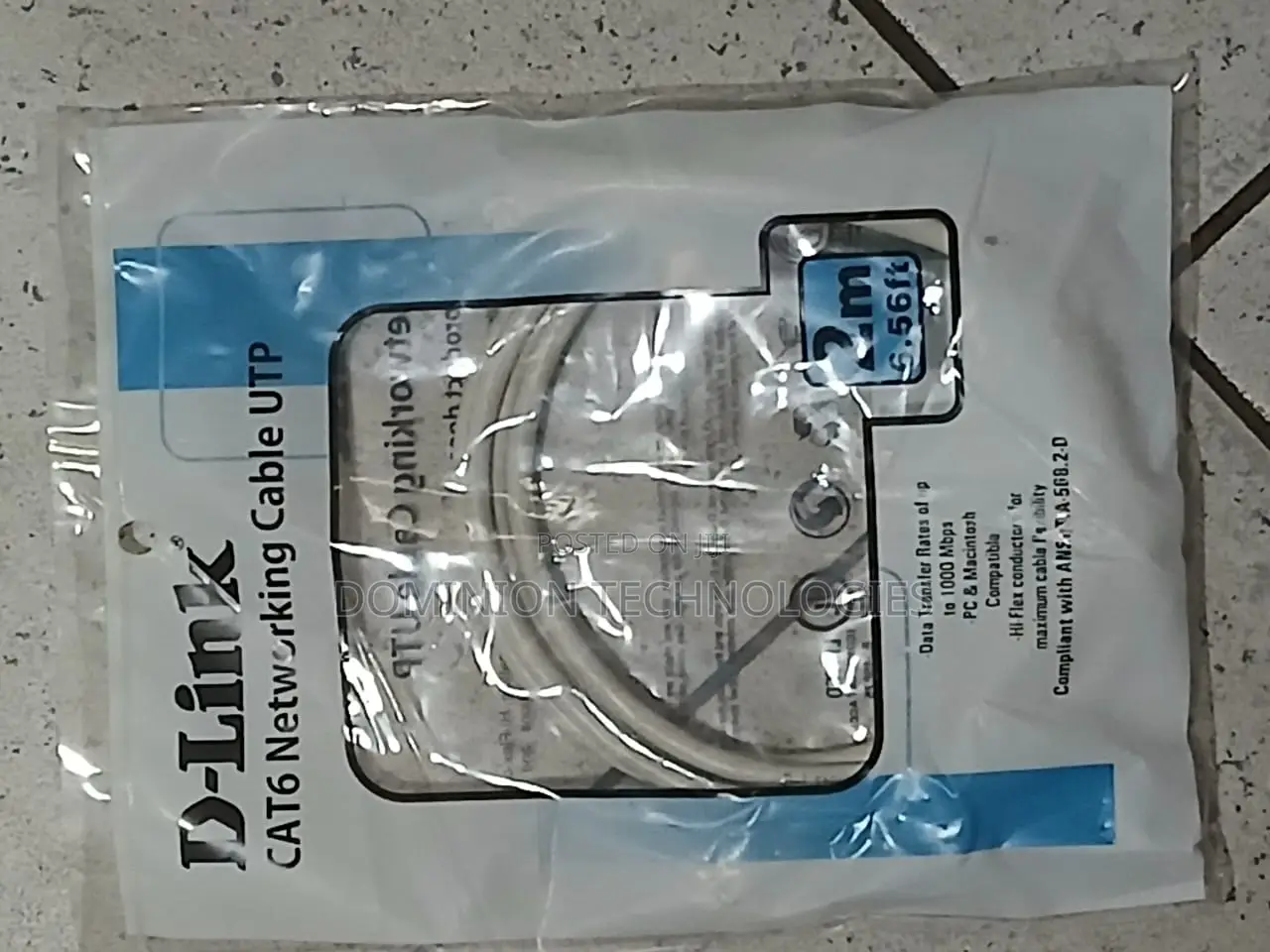 D-Link Cat6 Utp 24awg Round Patch Cord - 2m - Grey Color