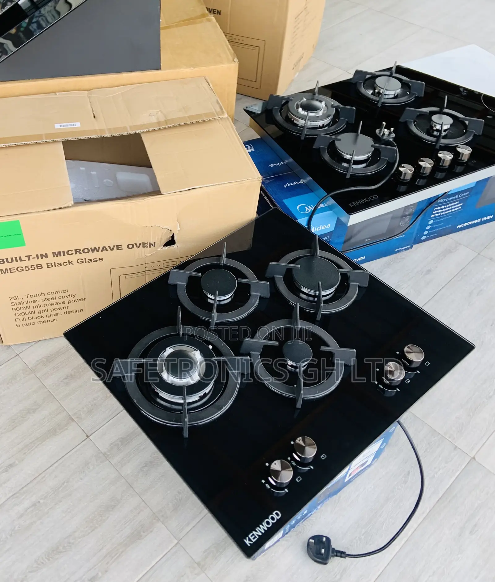 Trust Sealed Black 60cm Kenwood 4 Gas Cooker in-Built