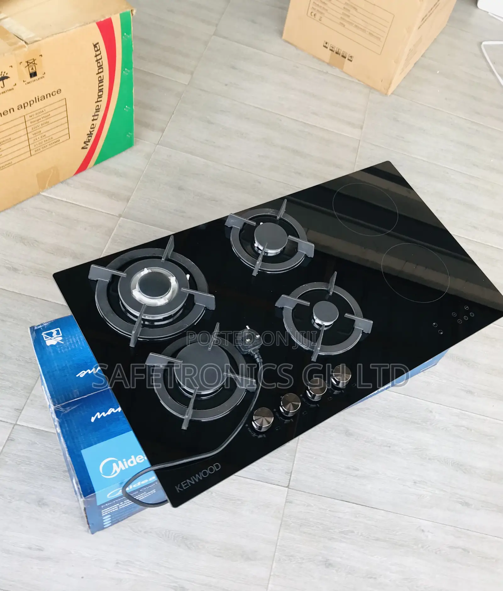 Grab Black 4 Gas Kenwood 2 Electric Built in 90cm Cooker