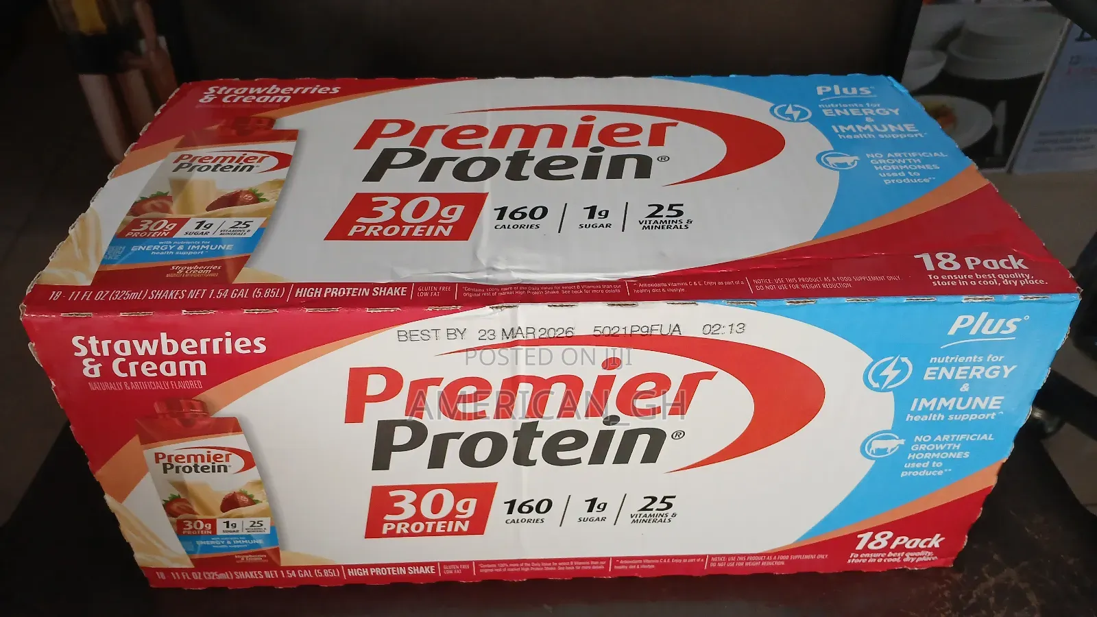 Premier Protein, Strawberries and Cream, 18 Pack