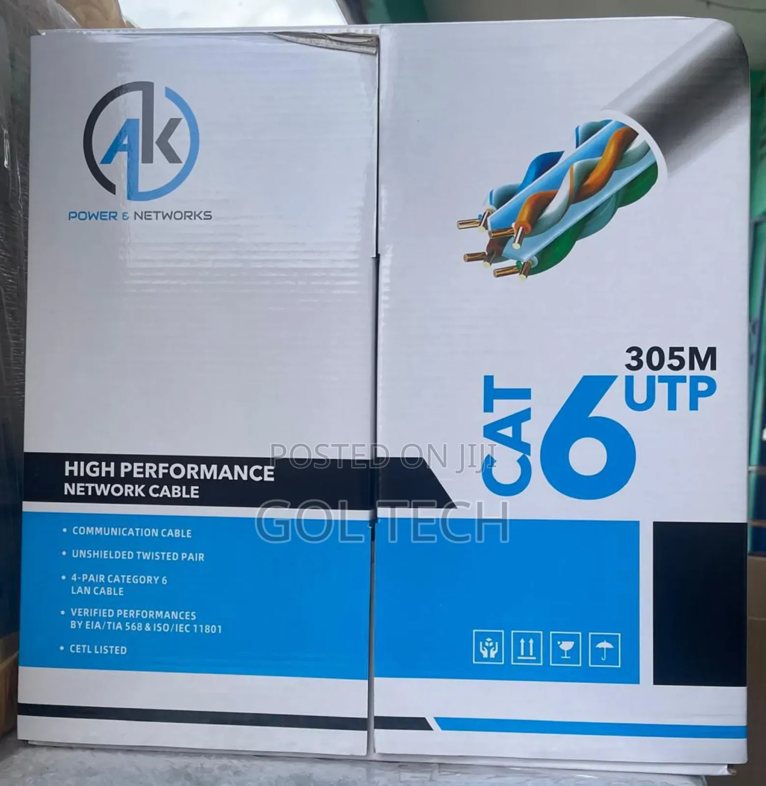 Cat6 Cable 305m Utp Power and Network Ak Network Cable