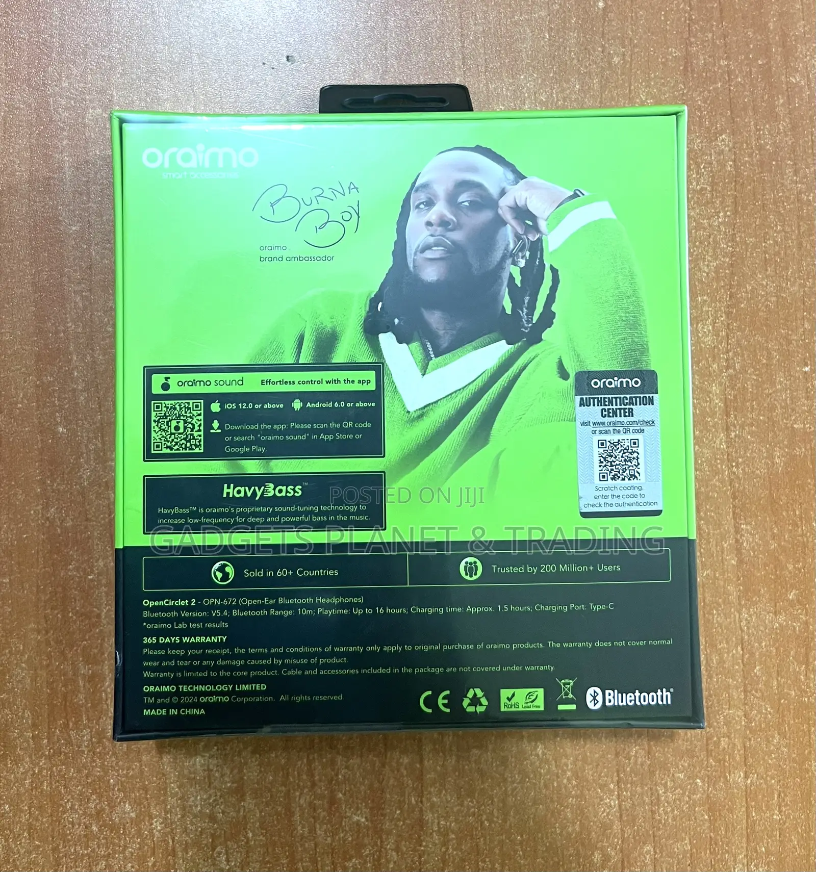 Oraimo Opencirclet 2 Ipx5 Steps Tracking Open-Ear Headphones