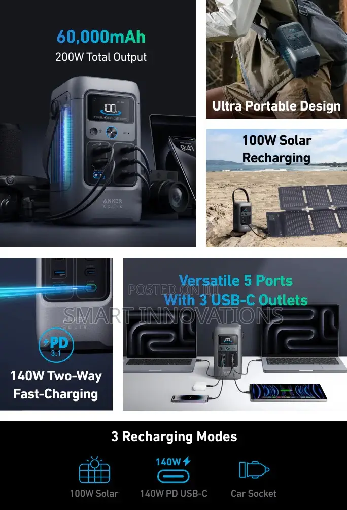 Anker Solix C200 Dc Portable Power Station - 192wh | 200w