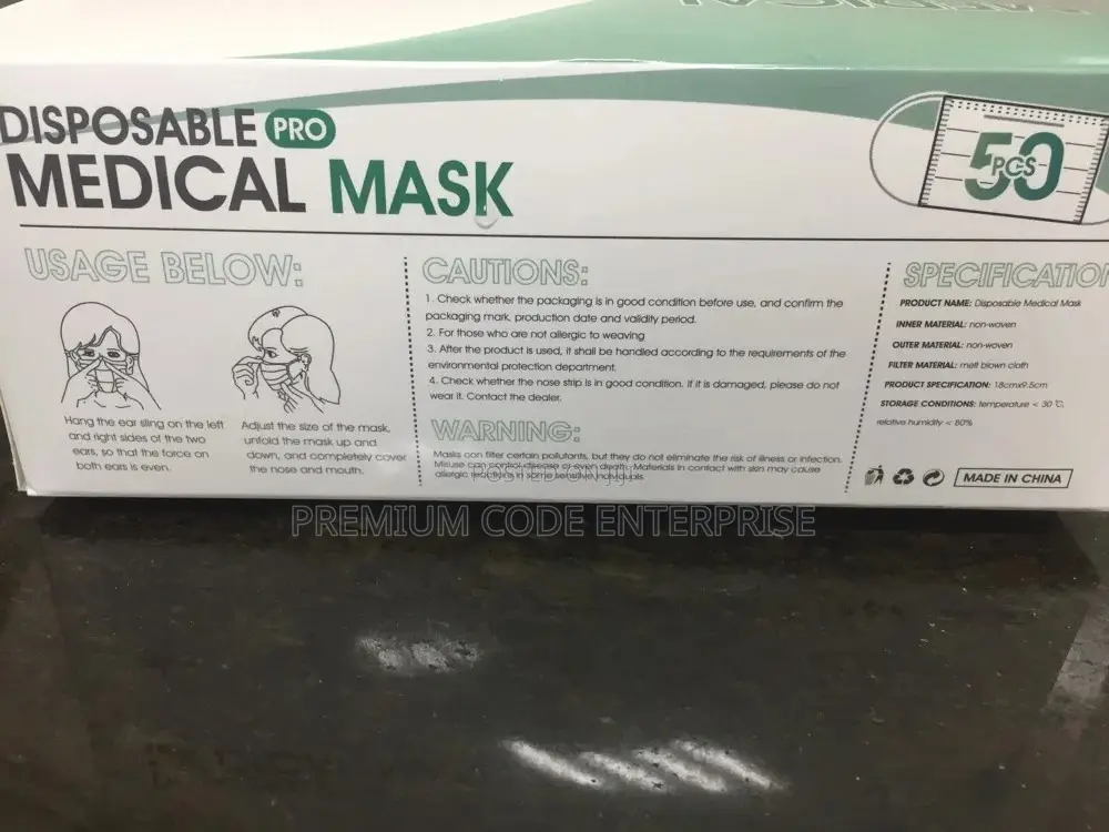 Disposable Medical Surgical Face Mask – 50pcs Pack