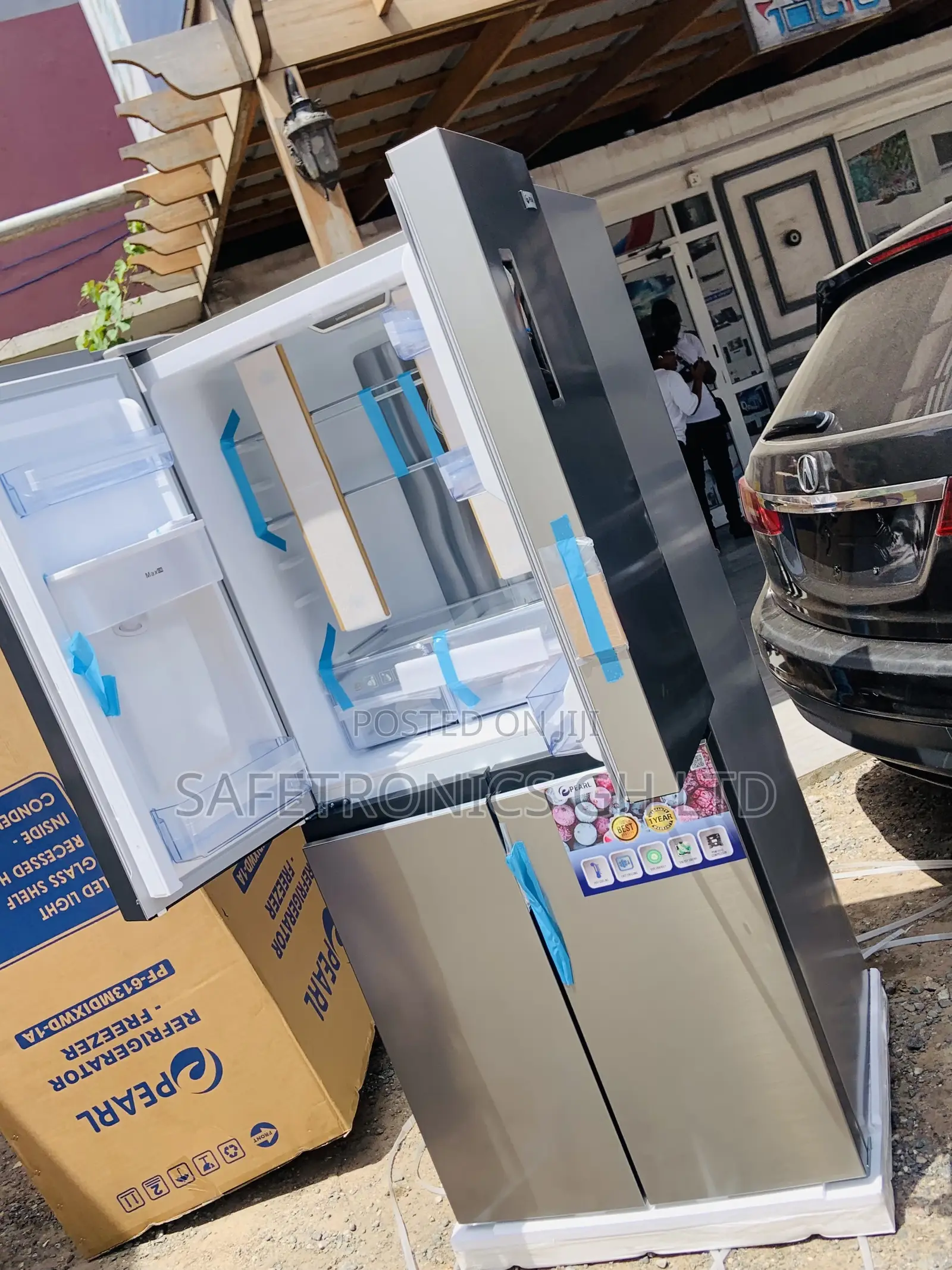 Grab Design Grey Sidebyside Pearl Pf-613md 4 Doors Fridge