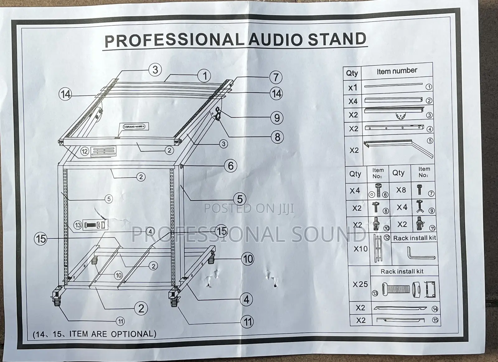 Dj Mixer Rack-210 Audio Stand