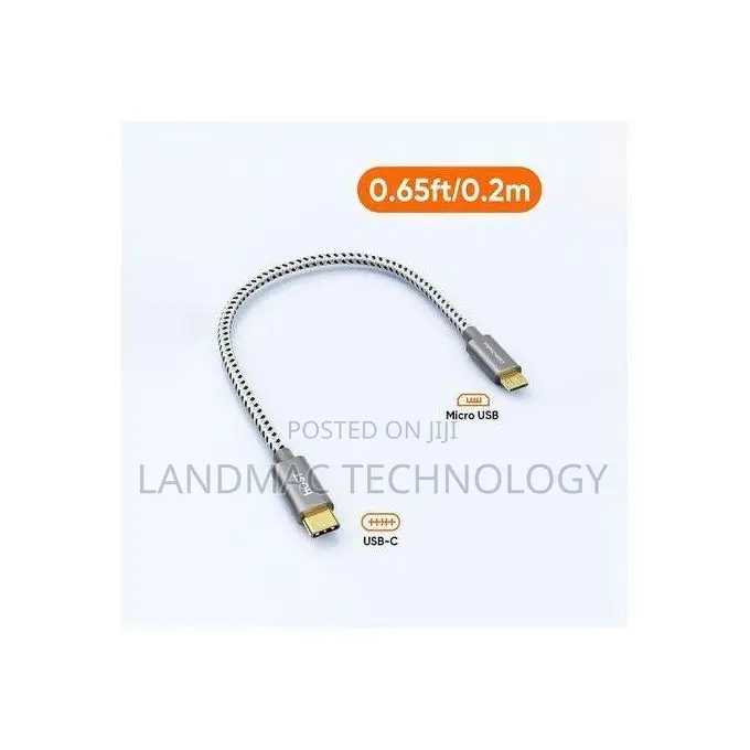 Micro Usb to Usb-C Adapter – 20cm Otg Converter Cable