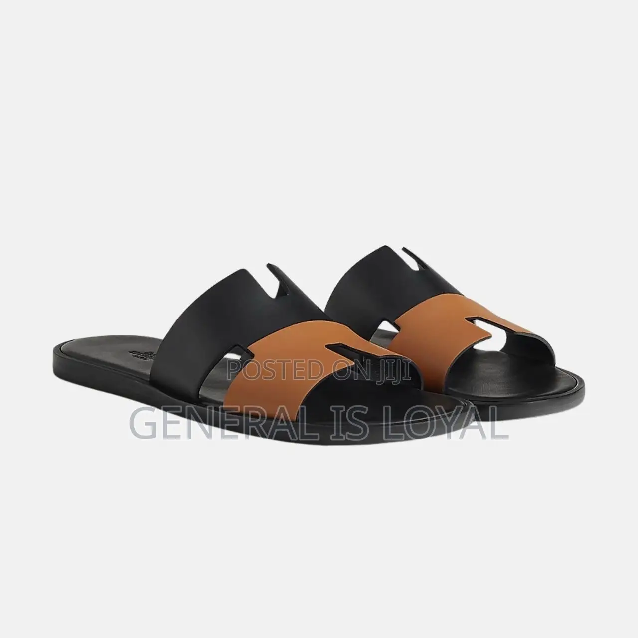 Hermes Black and Brown Men’S Slippers
