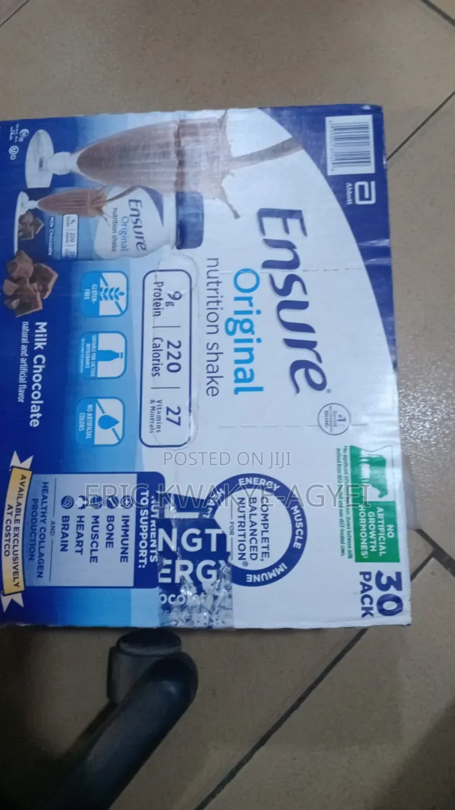 Ensure Original Shake Chocolate Flavor, 30 Pieces in Box