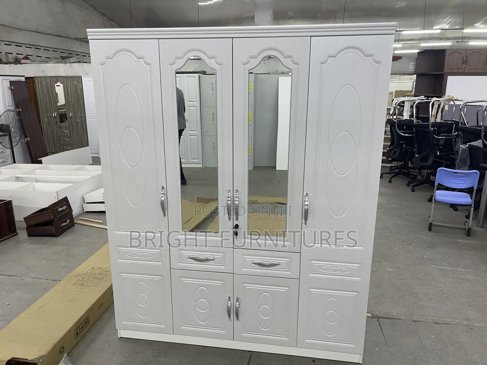 4 In1 Wooden Wardrobe With Mirror  Available