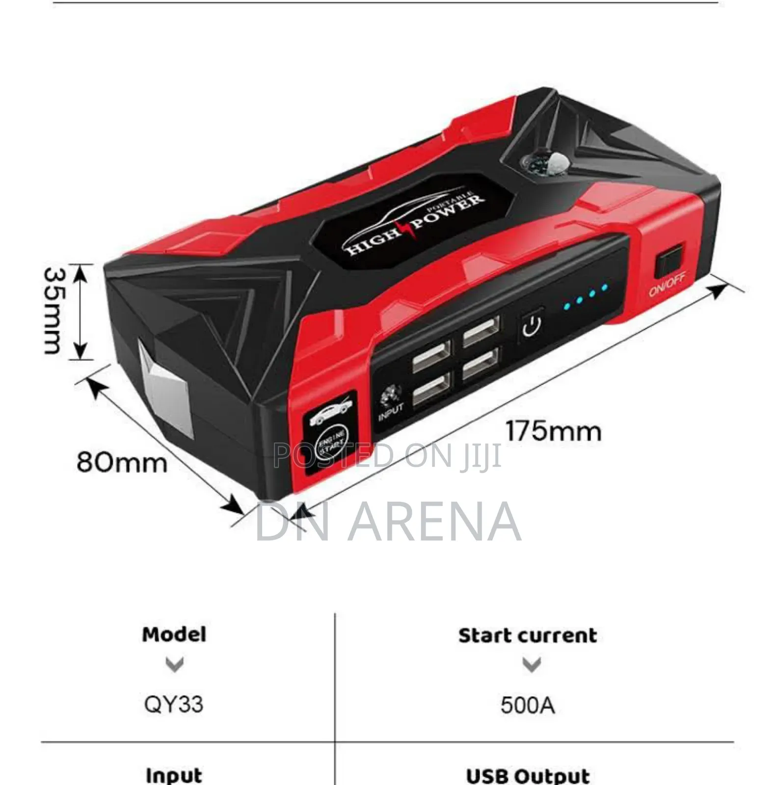 High Power Portable Car / Motor Battery Jump Starter Kit