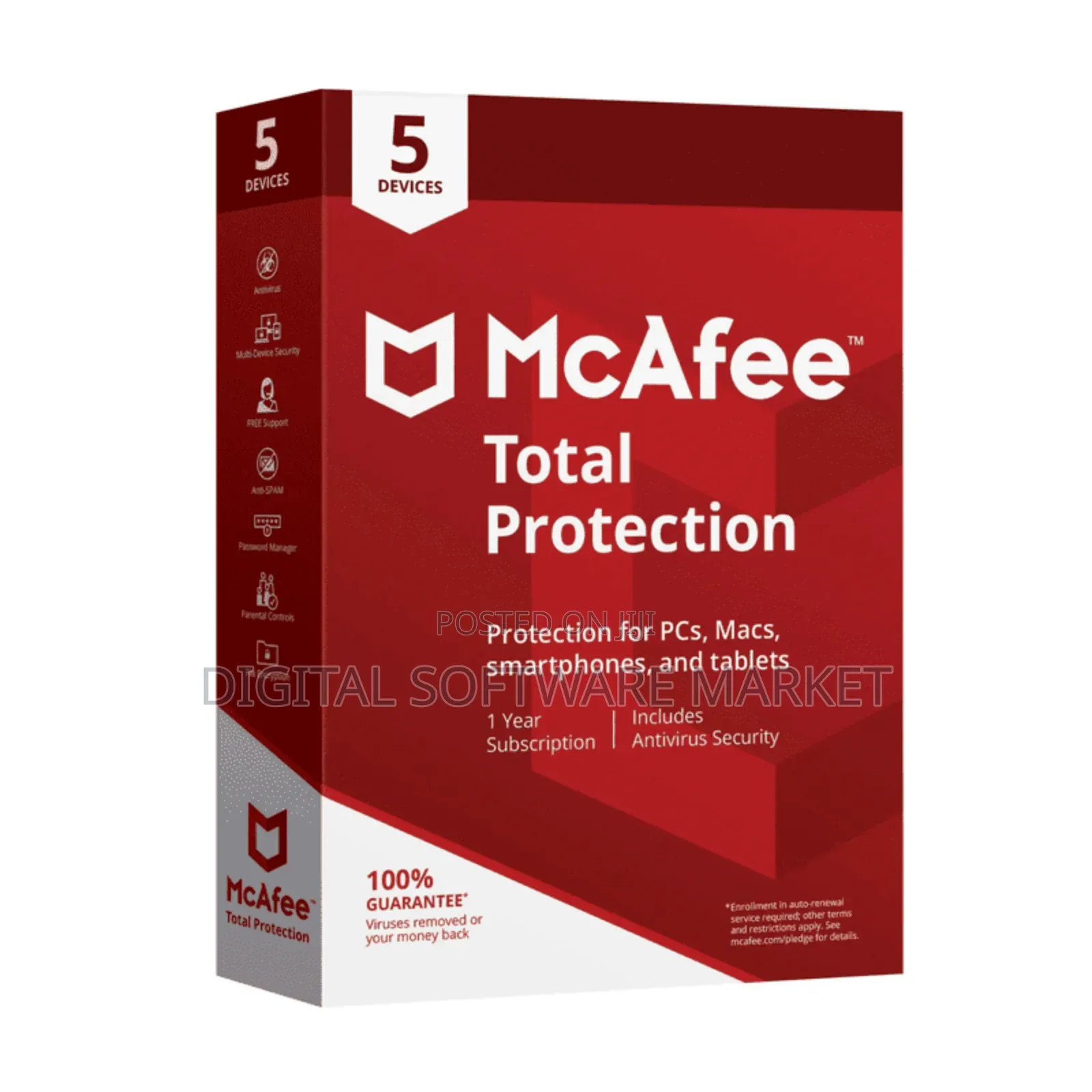 McAfee Total Protection 5 Device 1 Years Windows/Mac