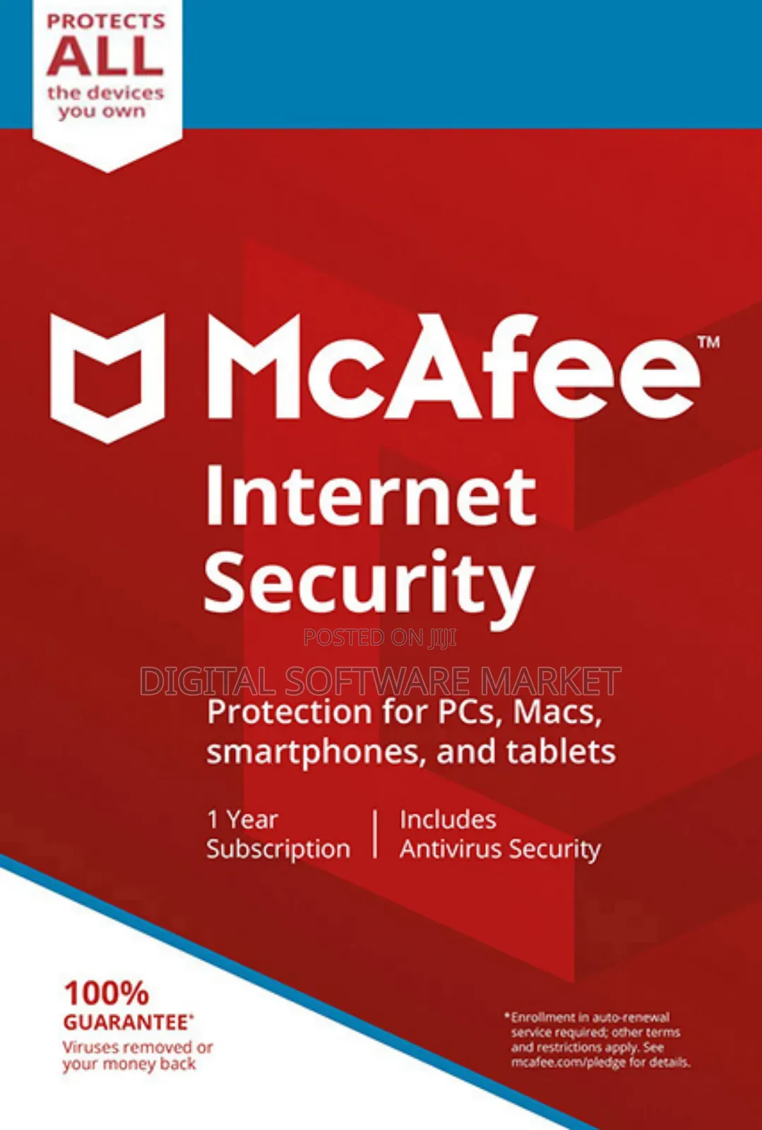 McAfee Internet Security Unlimited Devices 1year Windows/Mac