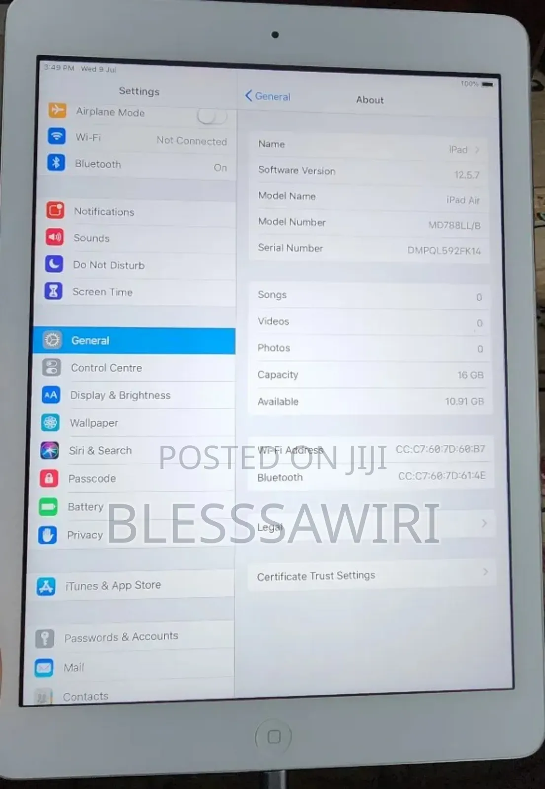 Apple iPad Air 16 GB Silver