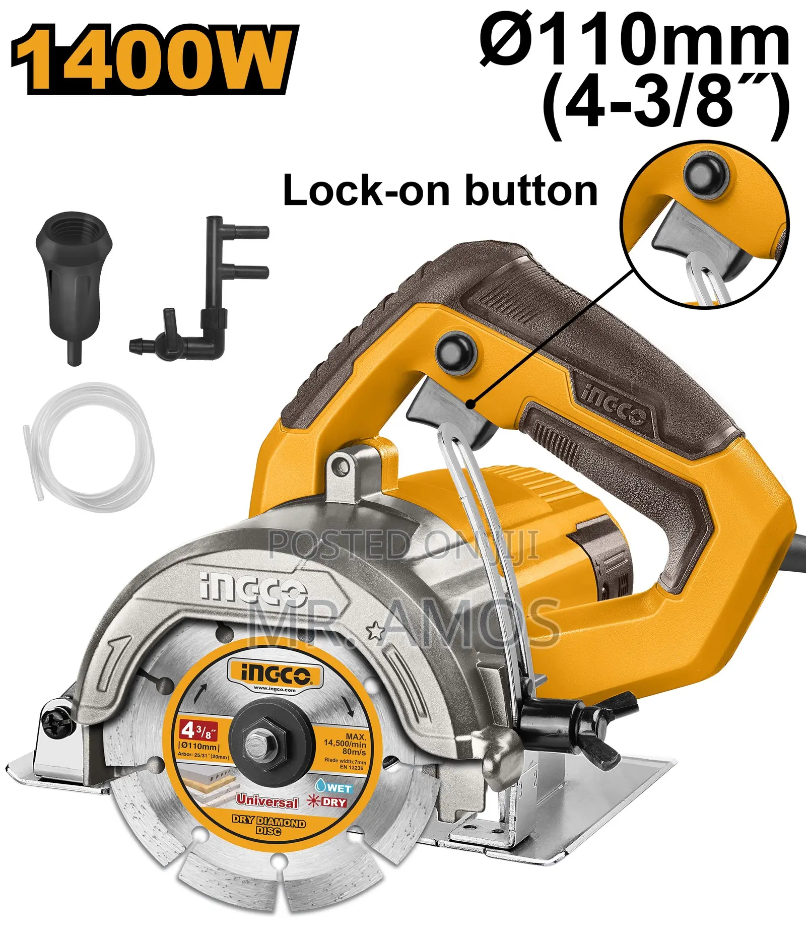 1400 Watt Marble Cutter With 1pc Diamond Cutting Blade - Mc14008
