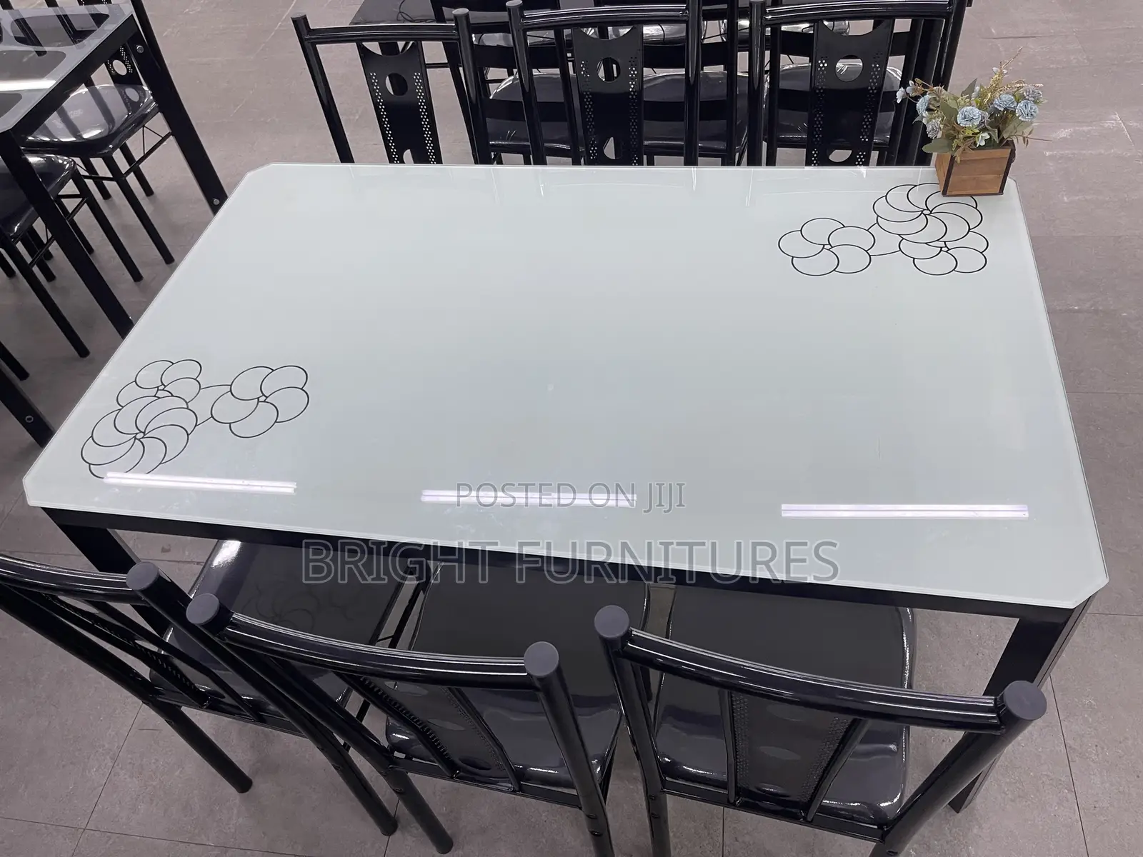 Dining Sets (Quality Six 6 Seater Glass Dining Table)