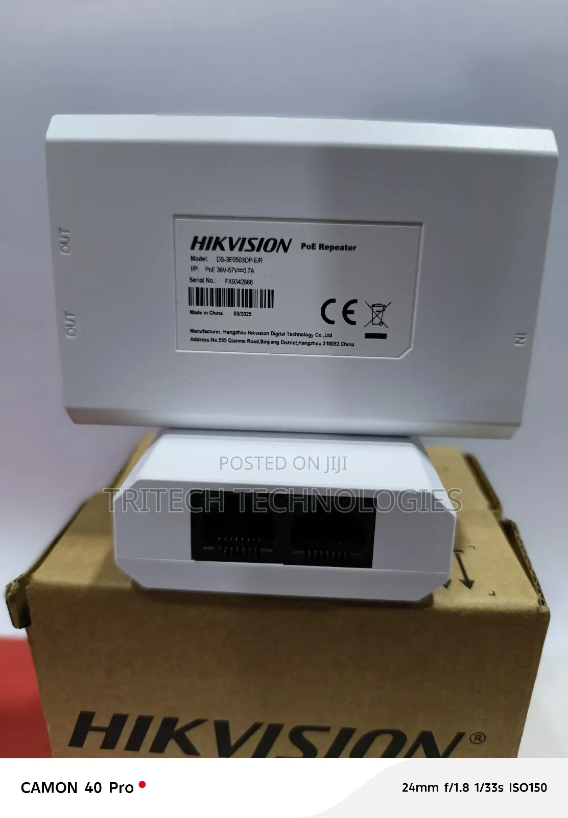 Hikvision Ds-3e0503dp-E/R
Gigabit Poe Repeater