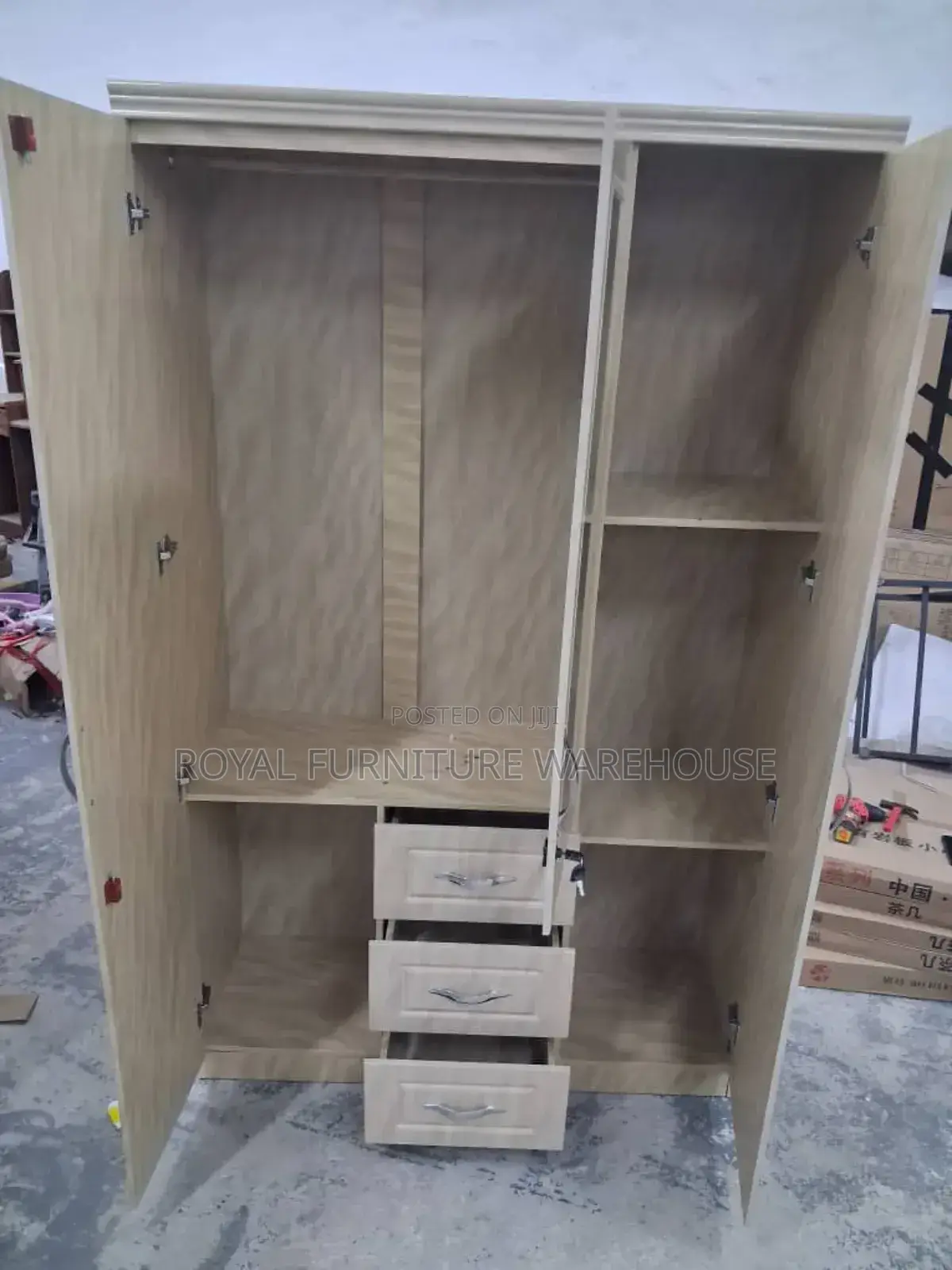 Imported 3doors Wooden Wardrobe