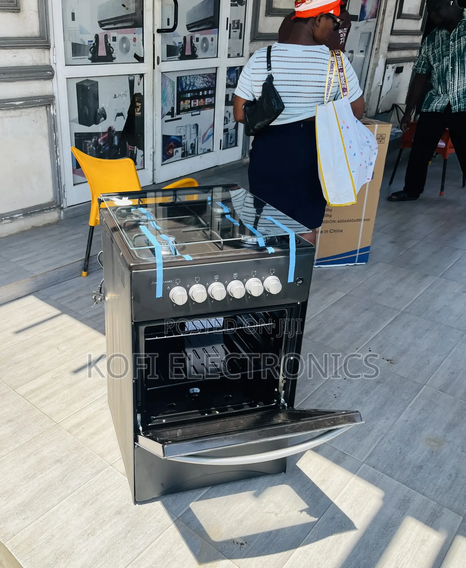 Unique Volcano 50x50 4 Gas Burner With Oven and Grill,Black